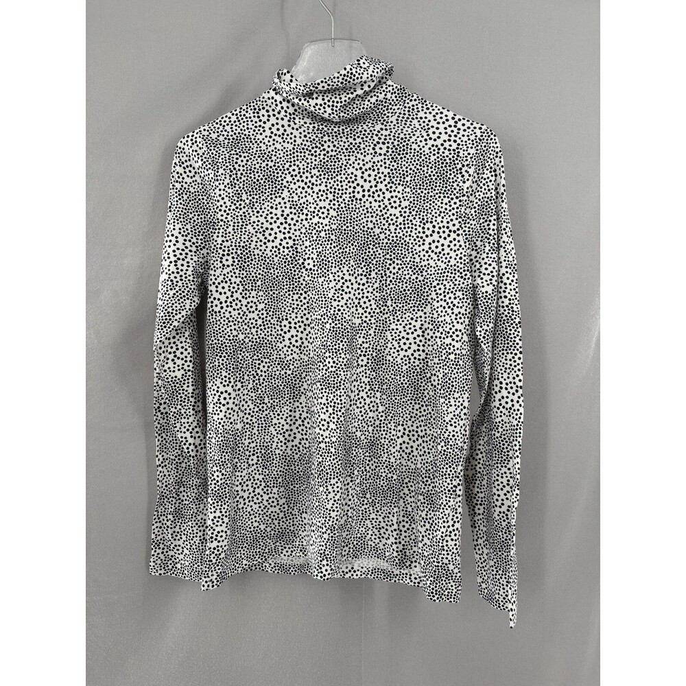 J.Crew Women's Large Turtleneck Navy Ivory Floral-Dot Lightweight NWT